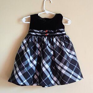 La Princess Dress. Black/Silver/Red Flowers Baby Girls‎ Size 12 Months